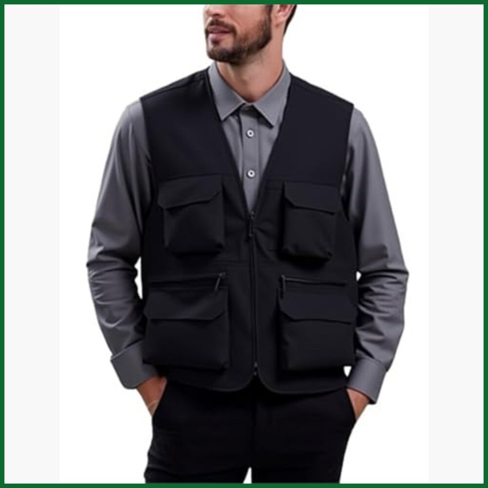 Lightweight Polyester Utility Vest with Multi Poc… - image 5